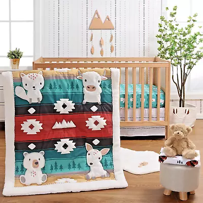 NWT Western Woods 4 Piece Organic Cotton Baby Boy's Crib Bedding Set • $116.99