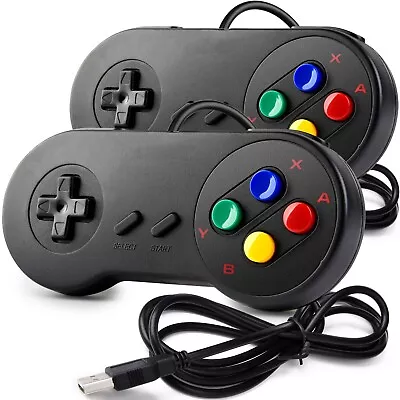 2PCS SNES Retro USB Wired Controller Gamepad Joystick For PC/MAC Free Shipping • $6.99