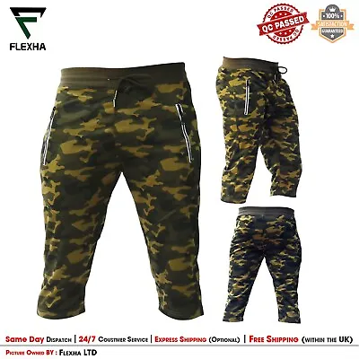 £7.99 • Buy Mens Cargo Shorts Camouflage Camo Bottom Waist Summer Short Pants UK