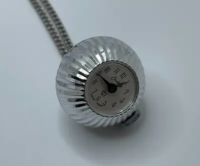 Endura Mechanical Pendant Watch Swiss Made Vintage Silver Tone Case Dial Pendant • $28