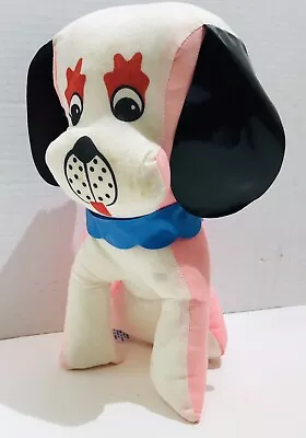 Vintage Pink Plush Puppy Dog W/ Vinyl Floppy Ears Carnival Prize • $17