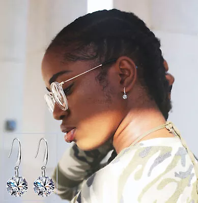 £3.99 • Buy 925 Sterling Silver Hook Dangle Drop Stud Women's Earrings Lovely Diamonds Ear