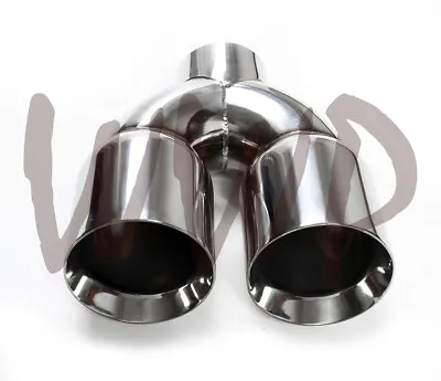 Universal Polished Stainless Weld-On Dual Tip 3  Single Inlet X 4  X 9  Length • $59.95