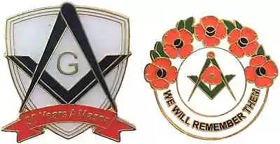 £9.99 • Buy 30 Years A Mason Masonic Badge And Masonic We Will Remember Enamel Badge