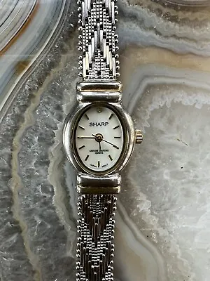 Vintage Sharp Genuine Diamond Quartz  Ladies Watch Mother Of Pearl Dial Untested • $16.50