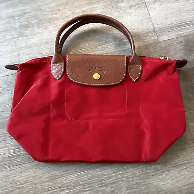 Longchamp Le Pliage L Travel Bag Womens Red Handbag Zip • $45.99