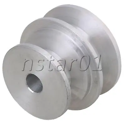 4cm Shaft 0.8cm Bore Aluminum 2-Step Double Groove Pulley Silver • $10.34