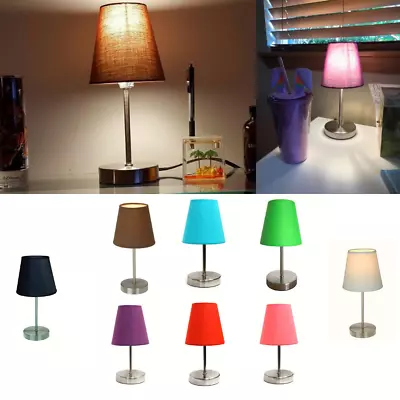 Mini Lamp Desk Reading Light Bedroom BedsideTable Modern Decorative Gray White G • $17.99