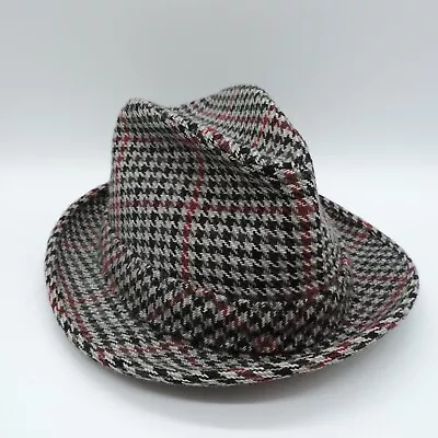 Vintage Churchill Ltd Mens Fedora Hat Houndstooth 7 1/4 United Hatters Cap Union • $22.55