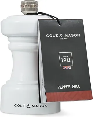 Cole & Mason Hoxton 104mm White Gloss Pepper Mill • $15.99