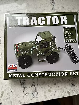 TRACTOR & Back Hoe Stainless Steel Construction Set 295 Pieces Metal Kit CHP0078 • £9.99
