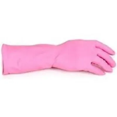 Strong Household Rubber Gloves Washing Up Cleaning Gloves Kitchen - Pink - Small • £2.29