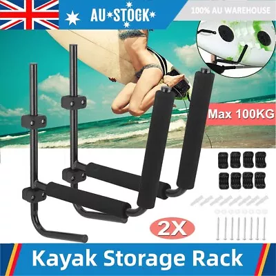 Wall Rack Heavy Duty Indoor Kayak Storage Hooks Hanger Wall Mounted Utility Rack • $34.10