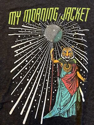 Women’s Small My Morning Jacket Band Tiger W Disco Ball Concert Tour Shirt Black • $39.99