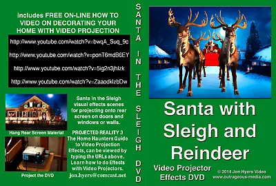 VIRTUAL Santa Sleigh And Reindeer Santa Flying In Sleigh  DVD  By Jon Hyers • $25.95