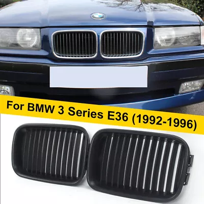 Front Kidney Grill Grille For BMW 3 Series E36 M3 Facelift Matte Black 1992-1996 • $27.89