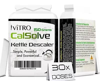Kettle DESCALER Heavy Duty LIMESCALE Remover CalSolve - 30x Doses 150 Grams • £6.99