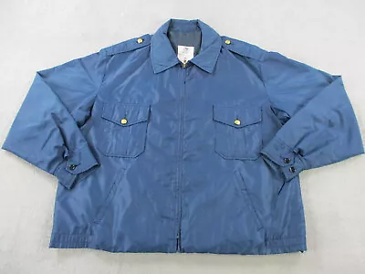 VINTAGE Horace Small Jacket Mens LL Blue Recruit Nylon Epaulet Military USA Made • $12.50