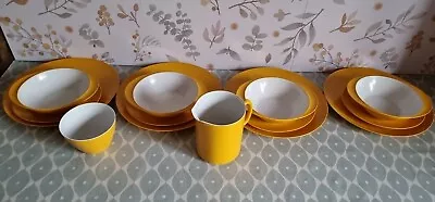 Vintage MELAWARE Yellow Plates & Bowls Jug Bundle Melamine Camping Retro • £19.99