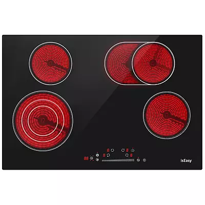 30in Electric Cooktop 4 Burner Ceramic Glass Stove Top Touch Control Black 7200W • $178.75