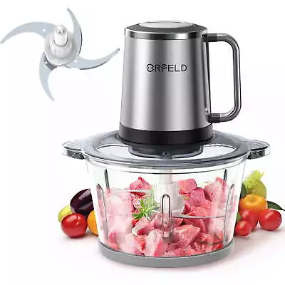  Meat Grinder Electric Food Chopper 2 Speeds 8 Cup Food Processor New Silver • $31.50