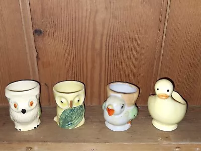 Lot Of 4 Vintage Wonderful Figural Animal Egg Cups Owls Chicks Japan England • $0.99