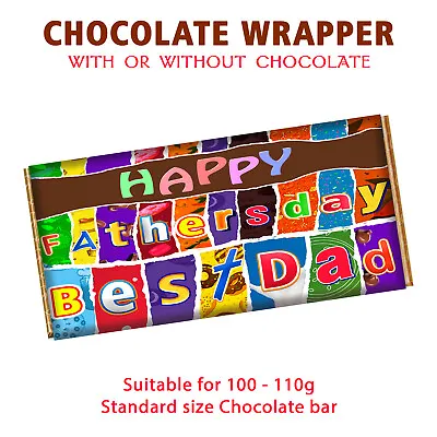 Happy Fathers Day Best Dad Chocolate Bar Wrapper Novelty Present Gift For Daddy • £4.99