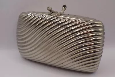 Vintage WALBORG Scalloped Metal Snake Clasped Handbag - ITALY - SAKS FIFTH AVE! • $39.95