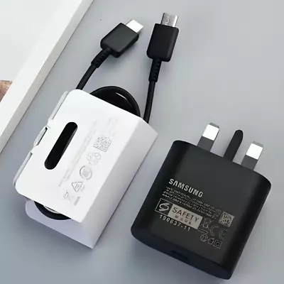 For Samsung Galaxy Phones Genuine Super 25W Fast Charger Adapter Plug & Cable UK • £8.37