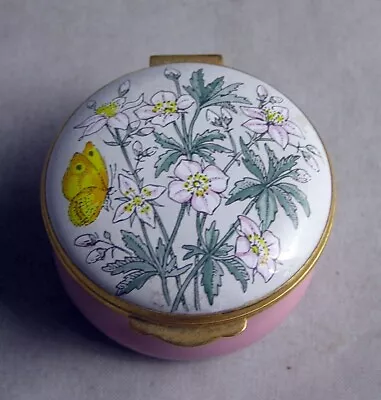 $27.95 • Buy Vintage Crummles & Co England Flowers & Butterfly Trinket Box 1 3/4  EXC.