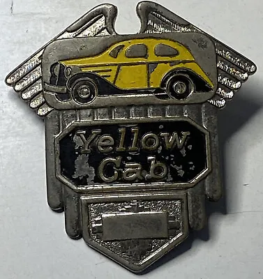 $85 • Buy Vintage Yellow Cab Hat Badge California Taxi Car Driver