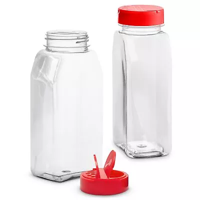 2 Pcs Spice Jars With Shaker Lids - 32 Oz Candy Jar Clear Plastic Container • $13.99