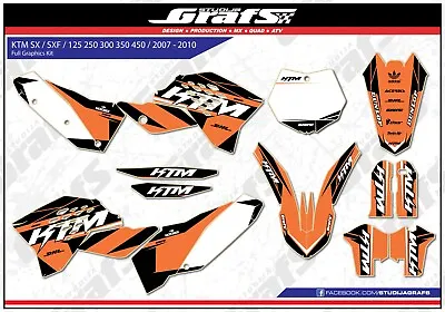 2007 2008 2009 2010 Graphics Kit For KTM SX SXF 125 250 450 525 Decals Stickers  • $149