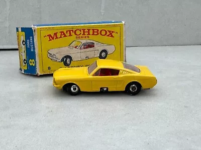 Matchbox Superfast NO 8 FORD MUSTANG YELLOW PRE PRO-COLOUR V GOOD IN BOX ( (Z-6) • $575