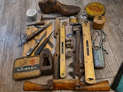 Bulk Lot Of Antique & Vintage Items Tools Bottles Knives Planes Lighter • $275