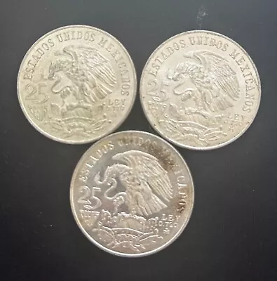 Lot Of  25 Pesos Mexico Silver 69g Lot 96 • £16.11