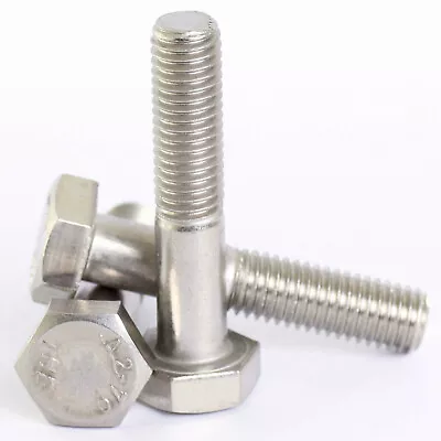 Hexagon Head Bolts Part Threaded Hex Bolt M6 M8 M10 M12 A2 Stainless Steel • £1.12