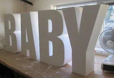 £280 • Buy TABLE BASE LETTERING,  'BABY' Text. For Events. 750mm High, 200mm Thick.