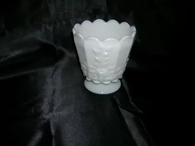 Vintage Westmoreland Milk Glass Paneled Grape Footed Urn Or Planter • $12