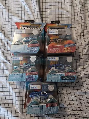 FIRE & ICE Monster Jam TRUCKS Walmart 2019 1/64 Scale - Lot Of 5 Trucks • $105.50