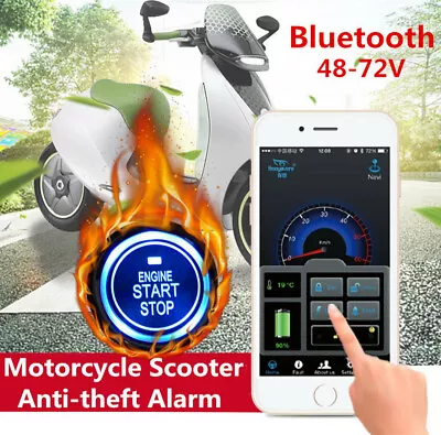 Motorcycle Bluetooth Antitheft Alarm Security System Remote Control Engine Start • $34.76