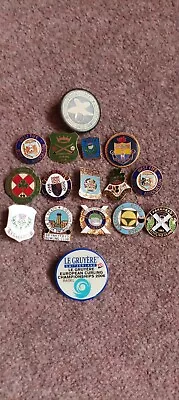  Badges Bundle Joblot Bowling/Curling ThemedVintageMetal Enamel 16 Available. • £14.99