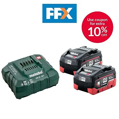 £206.72 • Buy Metabo 685122380 18v 2x5.5Ah LiHD Battery Starter Kit