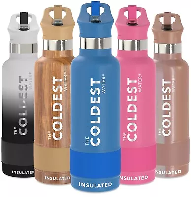 The Coldest Sports Water Bottle Straw Lid Insulated Stainless Steel- 21oz Flask • $33.99