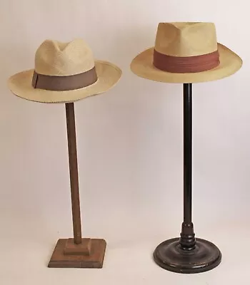 Vintage Genuine Equador Panama Straw Mens Fedora Hats Lot Of 2 • $300