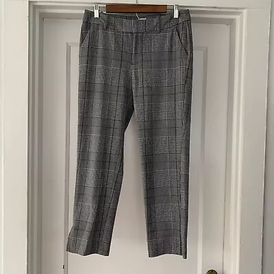 A New Day Pants Womens 6 Black White Houndstooth Cropped Stretch Straight Leg • $6.49