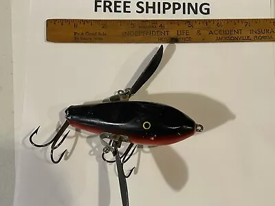 4  Bauer Creeper Black Wisconsin Topwater Prop Bait Musky Lure TACKLE BOX FIND • $40