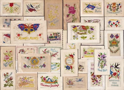 WW1 .... EMBROIDERED SILK Postcards .... Priced & Sold Individually .. Military • £9.50