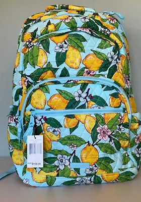Vera Bradley Essential Large Backpack LEMON GROVE MSRP $159 ~ NWT • $63.94