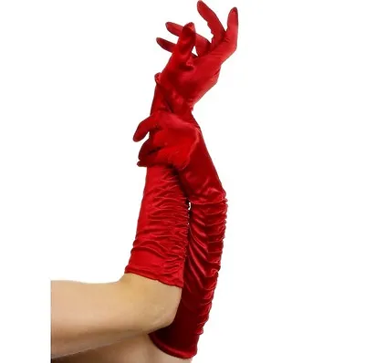 £9.99 • Buy Long Satin Look Gloves Temptress Red 20s Ladies Fancy Dress 18  Red New Smiffys
